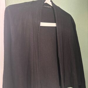 Coldwater Creek Classic Black Open-Front Cardigan
